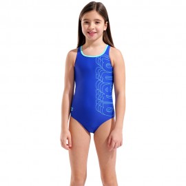 Arena Costume Piscina Deatail Neon Blu Water Bambina