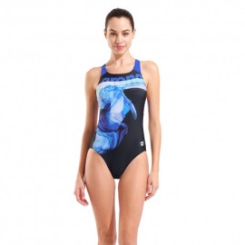 Arena Costume Piscina Mix Swimsuit Nero Blu Donna