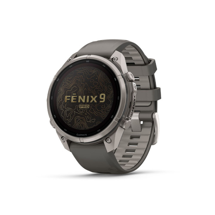 Garmin Fenix 9 Pro Solar Inreach 47 Bare Titanium Grigio Silver