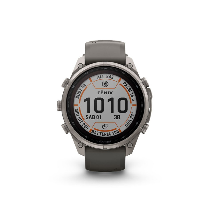 Garmin Fenix 9 Pro Solar Inreach 47 Bare Titanium Grigio Silver
