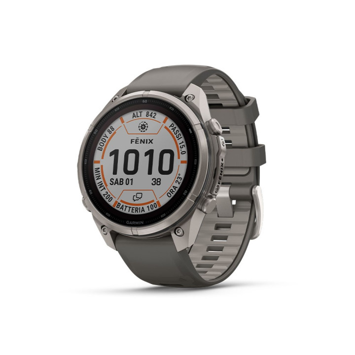 Garmin Fenix 9 Pro Solar Inreach 47 Bare Titanium Grigio Silver