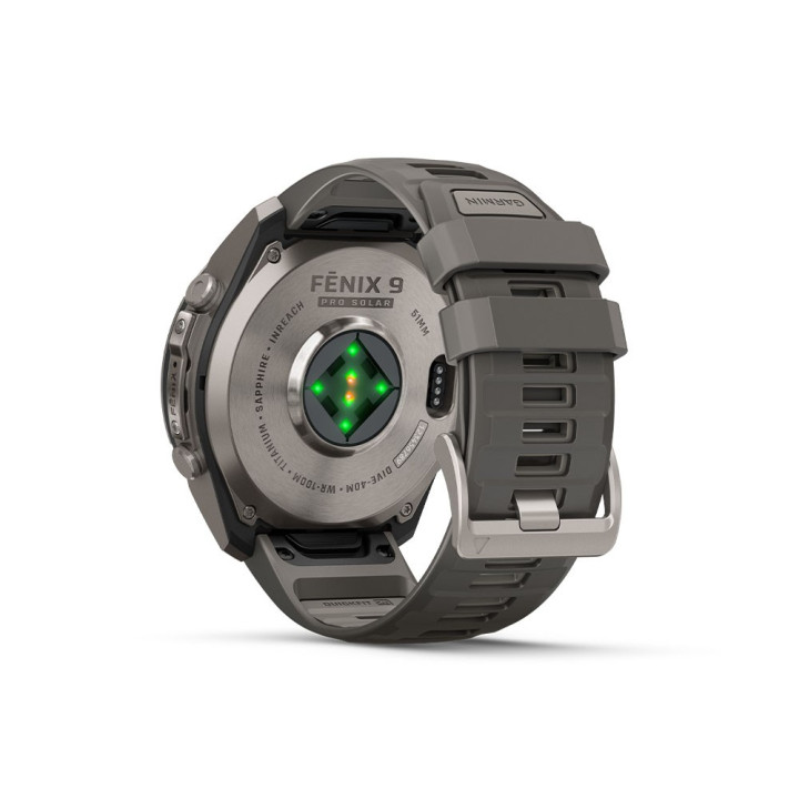 Garmin Fenix 9 Pro Solar Inreach 51 Bare Titanium Grigio Silver
