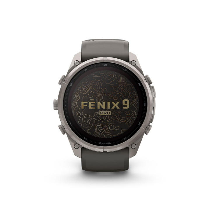Garmin Fenix 9 Pro Solar Inreach 51 Bare Titanium Grigio Silver