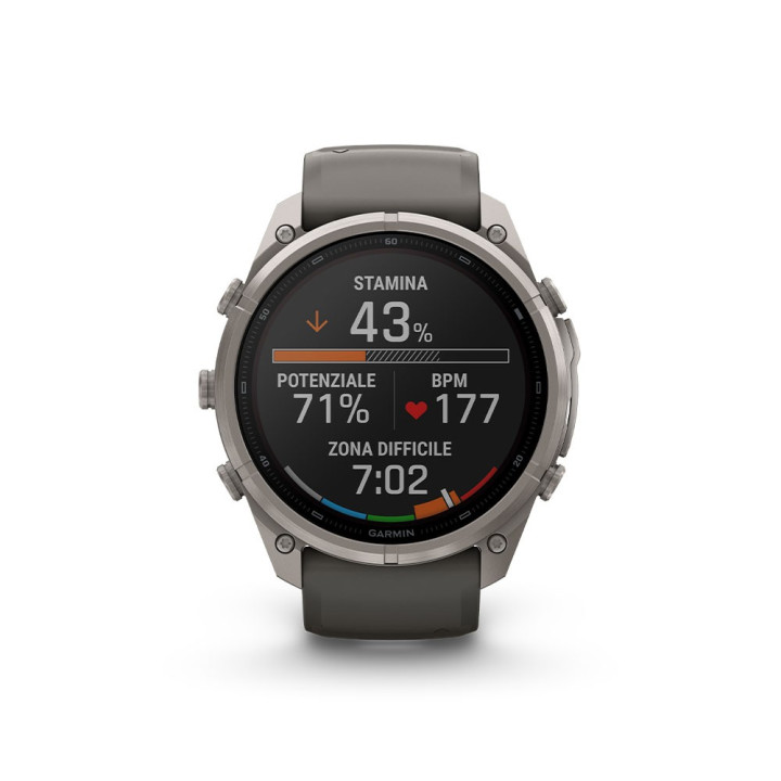 Garmin Fenix 9 Pro Solar Inreach 51 Bare Titanium Grigio Silver