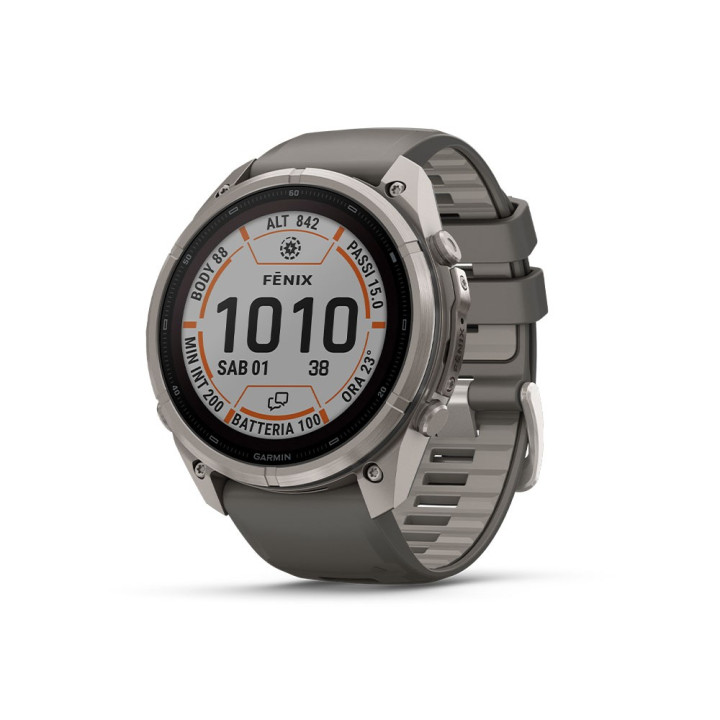Garmin Fenix 9 Pro Solar Inreach 51 Bare Titanium Grigio Silver