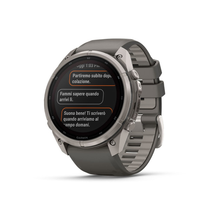 Garmin Fenix 9 Pro Solar Inreach 51 Bare Titanium Grigio Silver