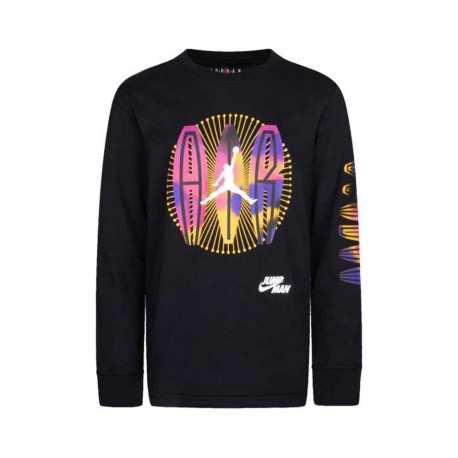Nike Jordan Maglia Maniche Lunghe Air Burst Nero Grafic