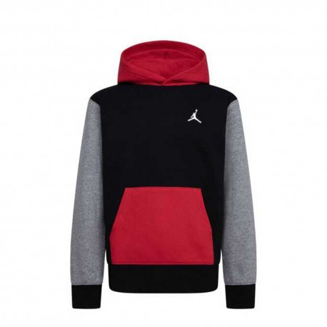 Nike Jordan Felpa Brooklin Nero Grigio Rosso
