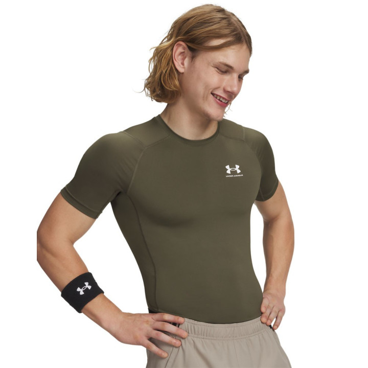 Under Armour T-Shirt Palestra Hg Compression Verde Uomo