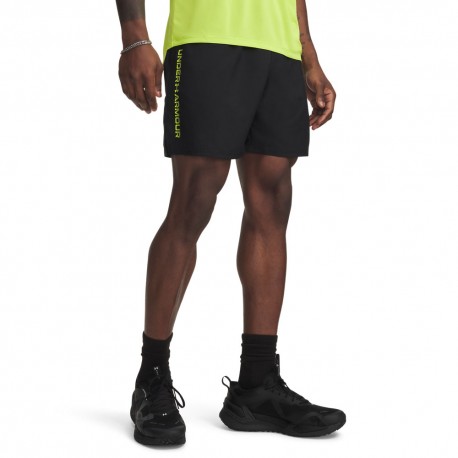 Under Armour Shorts Sportivi Woven Wordmark Nero Lime Uomo