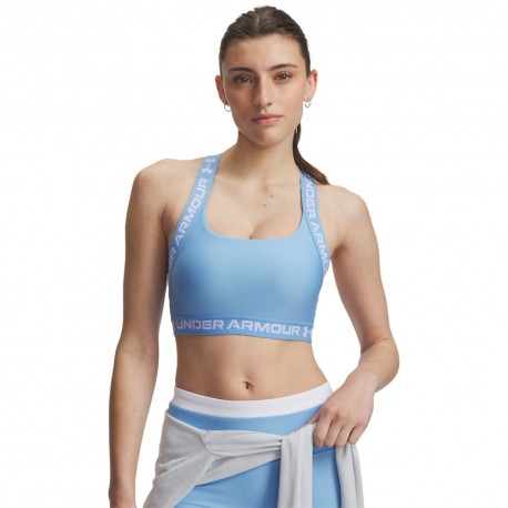 Under Armour Reggiseno Sportivo Mid Support Heat Gear Azzurro Donna