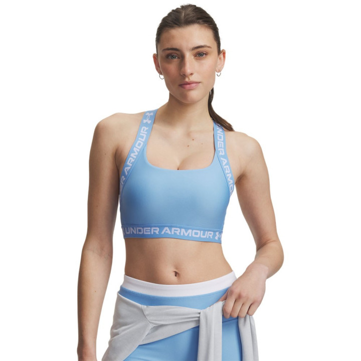 Under Armour Reggiseno Sportivo Mid Support Heat Gear Azzurro Donna
