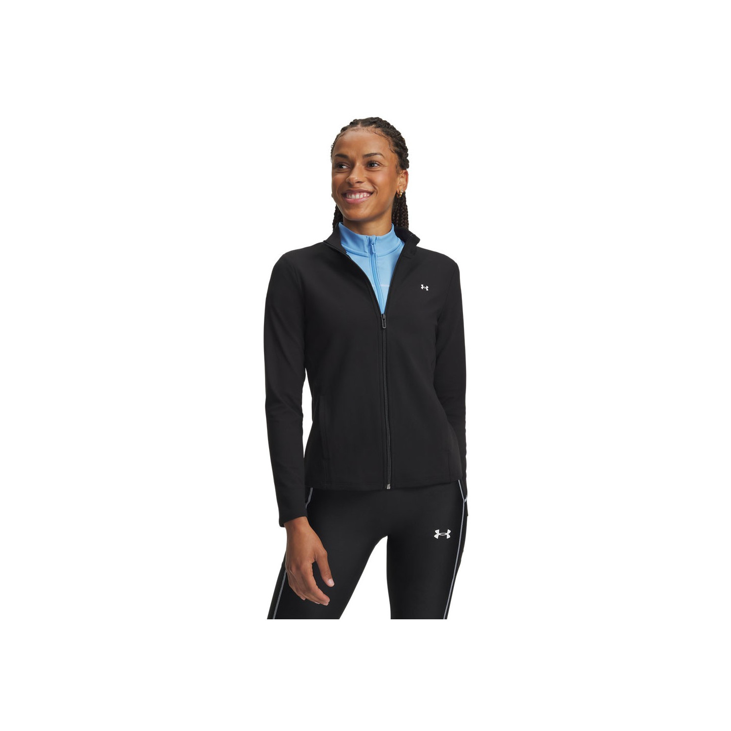 Under Armour Donna Nero Top Da Allenamento Motion Con Zip Intera - Immagine 2