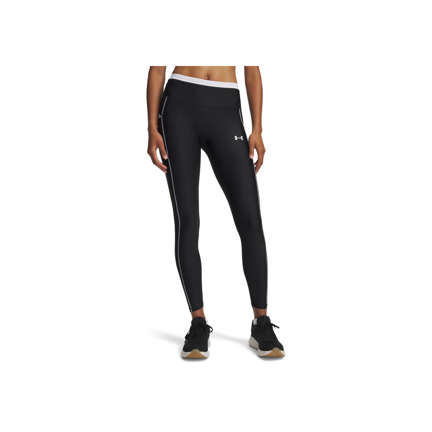 Under Armour Donna Nero Leggings Heatgear Black/White Da - Immagine 2
