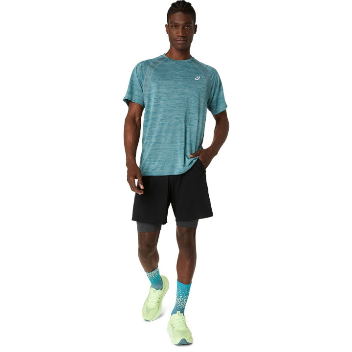Asics T-Shirt Running Road Foggy Teal Uomo