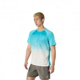 Asics T-Shirt Running Road Fade Energy Aqua Uomo