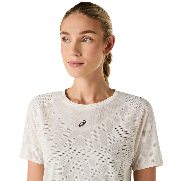 Asics T-Shirt Running Metarun Cream Donna