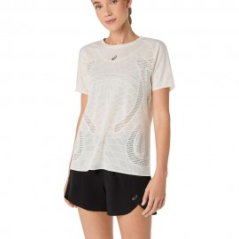 Asics T-Shirt Running Metarun Cream Donna