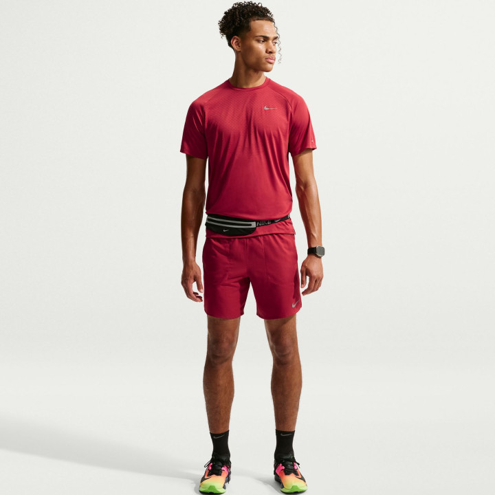 Nike T-shirt RunningStride Tough Rosso Argento Uomo