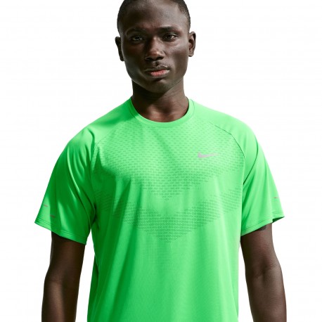 Nike T-shirt RunningStride Verde Spark Argento Uomo