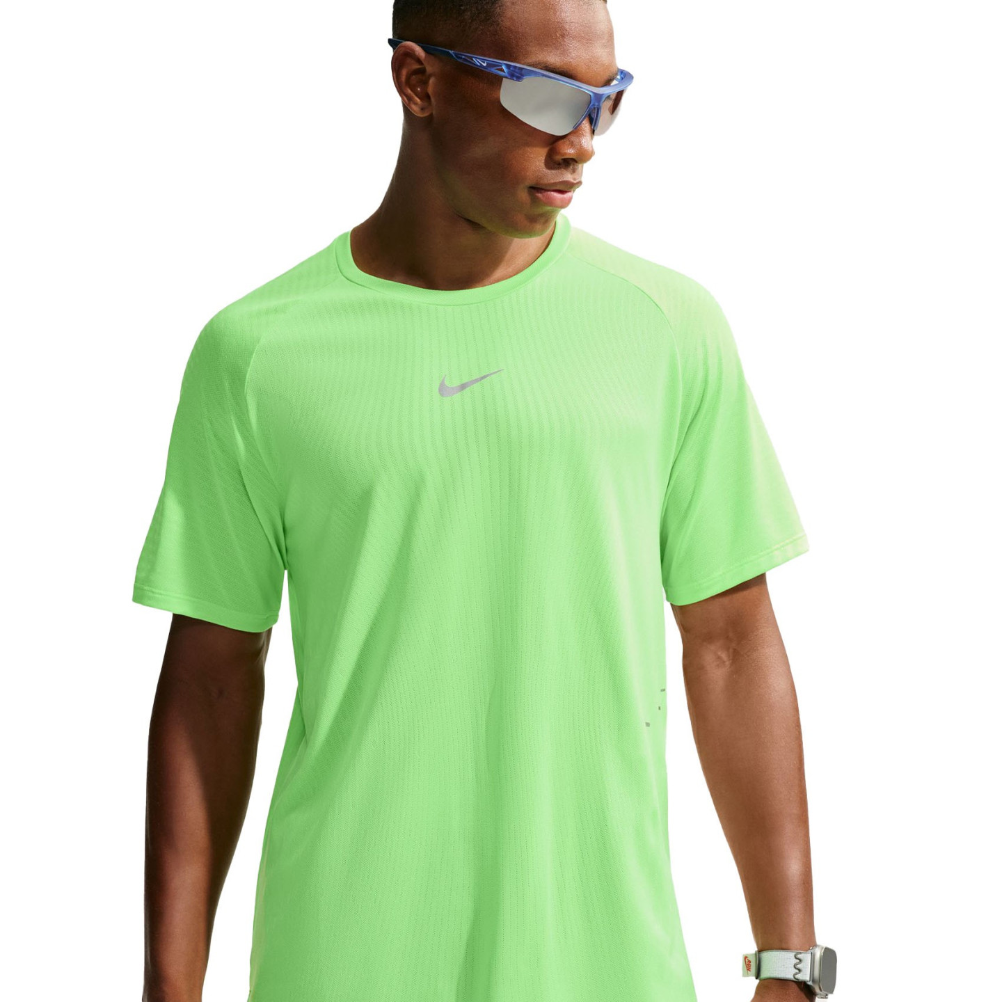 Nike Uomo Verde Stride M - T Shirt Running - Immagine 2