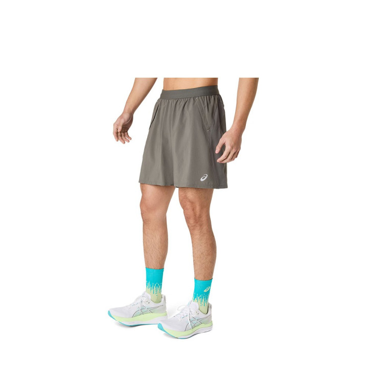 Asics Pantaloncini Running Road 2In1 7" Truffle Grigio Uomo