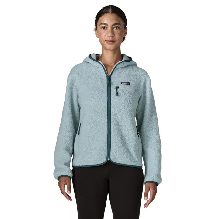 Patagonia Felpa In Pile Retro Pile Trekking Hoody Virtually Blue Donna