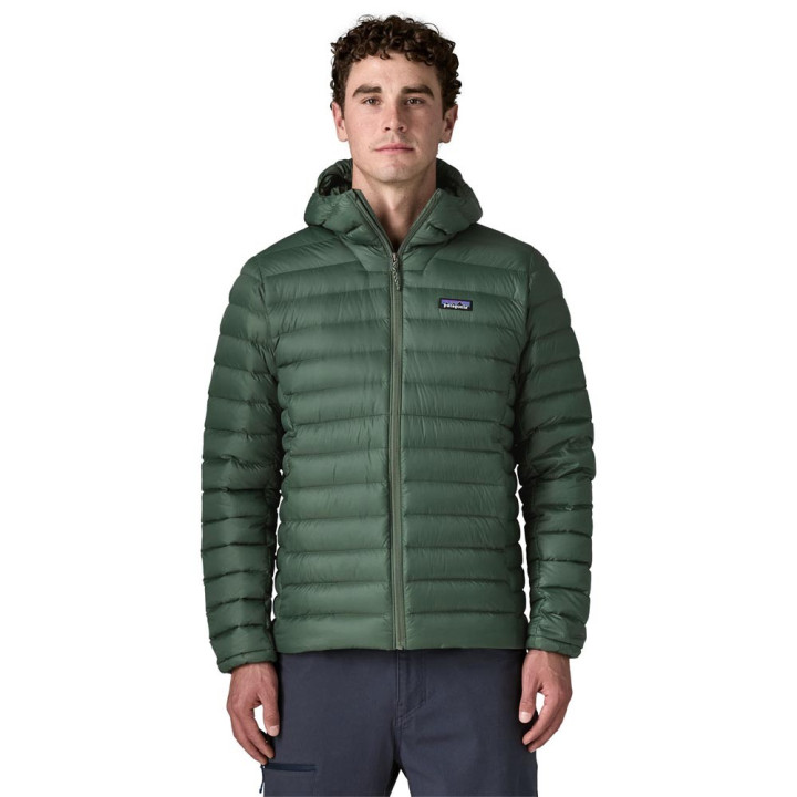 Patagonia Giacca Trekking Piuma Sweater Hoody Treeline Verde Uomo