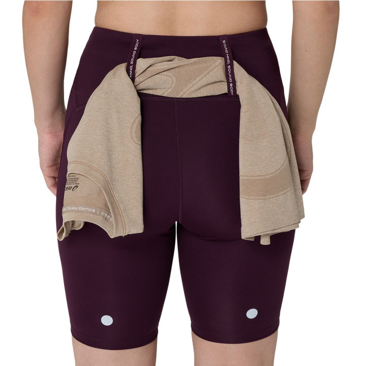Asics Tight Running Road High Waist 8In Dark Aubergine Donna
