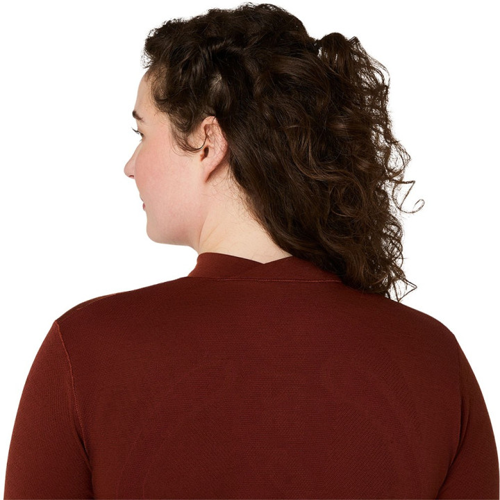 Asics Maglia Running Road Winter Seamless Singed Rosso Donna