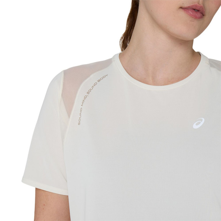 Asics T-Shirt Running Road Cream Donna