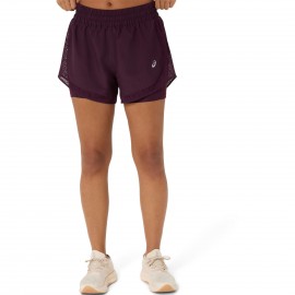 Asics Pantaloncini Running Nagino Run 2-N-1 Dark Aubergine Donna