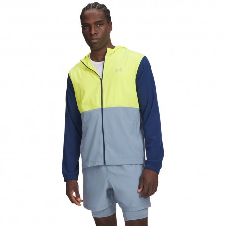 Under Armour Giacca Running Velociti Hooded Lime Grigio Uomo