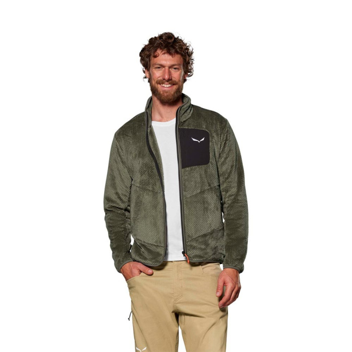 Salewa Felpa In Pile Puez Warm Faded Verde Uomo