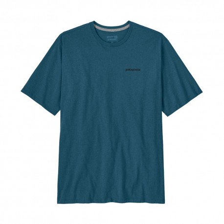 Patagonia T-Shirt Trekking P-6 Logo Responsabili-Tee Glacial Blue Uomo