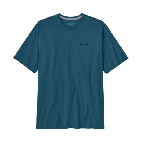 Patagonia T-Shirt Trekking P-6 Logo Responsabili-Tee Glacial Blue Uomo