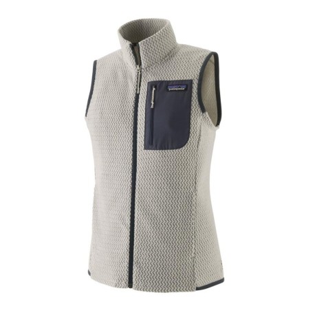 Patagonia Gilet Trekking Felpa In Pile R1 Air Birch Bianco Donna