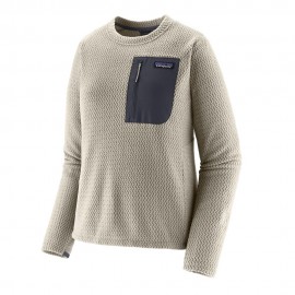 Patagonia Felpa In Pile R1 Air Crew Birch Bianco Donna