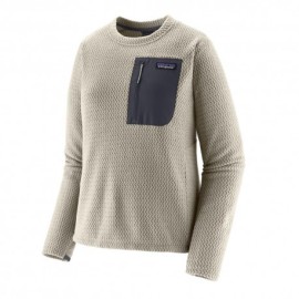 Patagonia Felpa In Pile R1 Air Crew Birch Bianco Donna