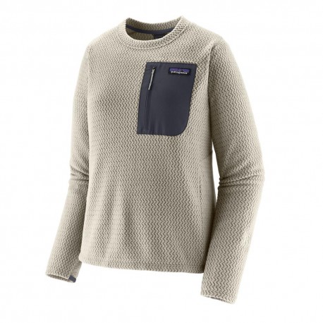 Patagonia Felpa In Pile R1 Air Crew Birch Bianco Donna