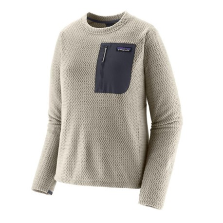 Patagonia Felpa In Pile R1 Air Crew Birch Bianco Donna