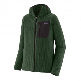 Patagonia Felpa In Pile R1 Air Full-Zip Hoody Treeline Verde Uomo