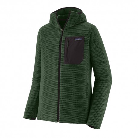 Patagonia Felpa In Pile R1 Air Full-Zip Hoody Treeline Verde Uomo