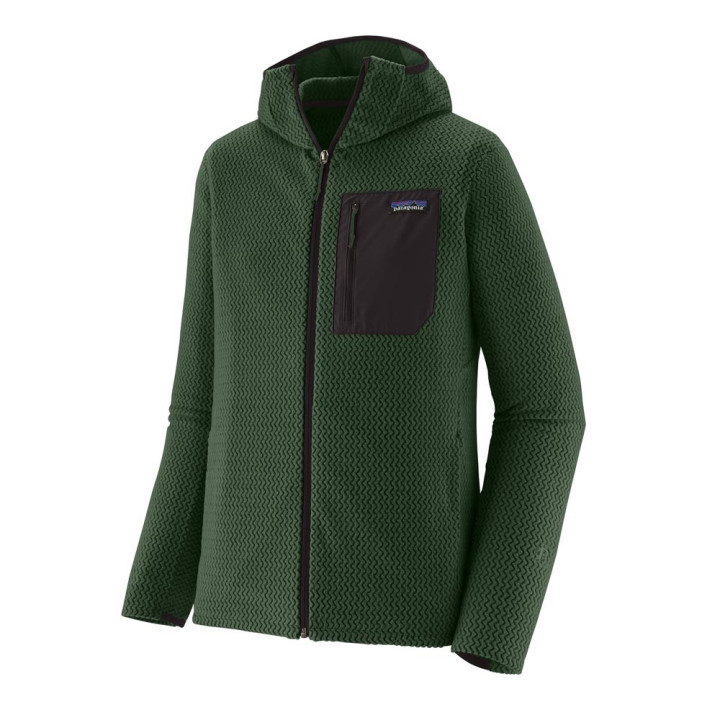 Patagonia Felpa In Pile R1 Air Full-Zip Hoody Treeline Verde Uomo