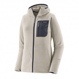 Patagonia Felpa In Pile R1 Air Full-Zip Hoody Birch Bianco Donna