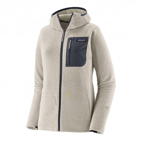 Patagonia Felpa In Pile R1 Air Full-Zip Hoody Birch Bianco Donna