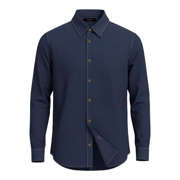 Hamaki-Ho Camicia Denim Blu Uomo