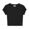 Calvin Klein Cropped T-Shirt Rib Nero Donna