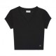 Calvin Klein Cropped T-Shirt Rib Nero Donna