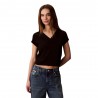 Calvin Klein Cropped T-Shirt Rib Nero Donna